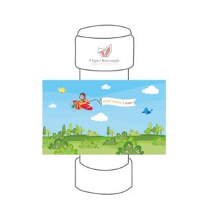 Il Signor Bianconiglio |  Aeroplanino Confezione 10 Etichette bolle di sapone Aeroplanino