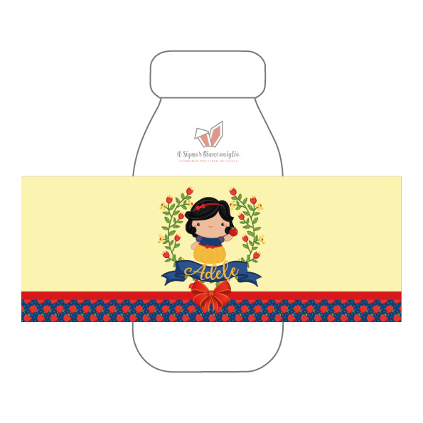 Il Signor Bianconiglio |  Biancaneve Confezione 10 Etichette per succhi Biancaneve