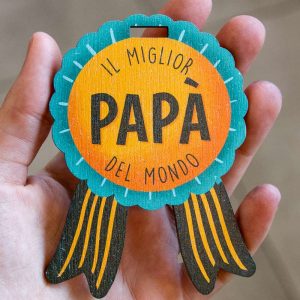 Il Signor Bianconiglio |  Idee Regalo Medaglia festa del papà “Miglior Papà del mondo”
