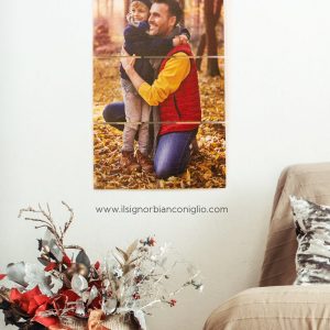 Il Signor Bianconiglio |  Idee regalo festa del Papà Stampa foto su pannello a listelli in legno
