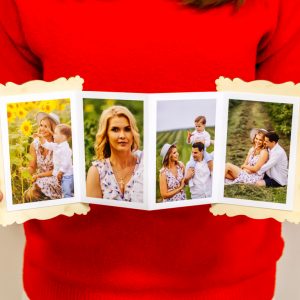 Il Signor Bianconiglio |  Cornici personalizzate Cofanetto in legno con foto a Fisarmonica – idea regalo Festa della Mamma