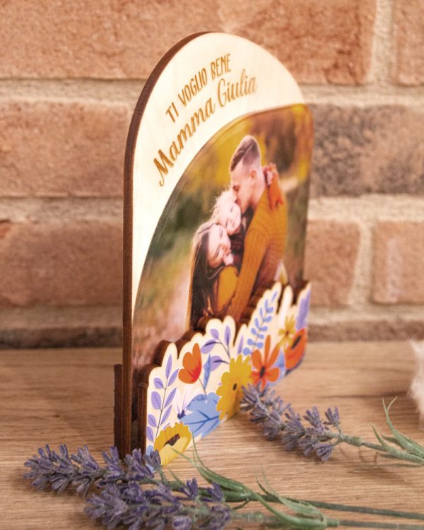 Il Signor Bianconiglio |  Festa della Mamma Targa con foto e dedica plexiglass e legno