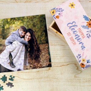 Il Signor Bianconiglio |  Cornici personalizzate Puzzle in legno Mamma con foto e Scatola personalizzata