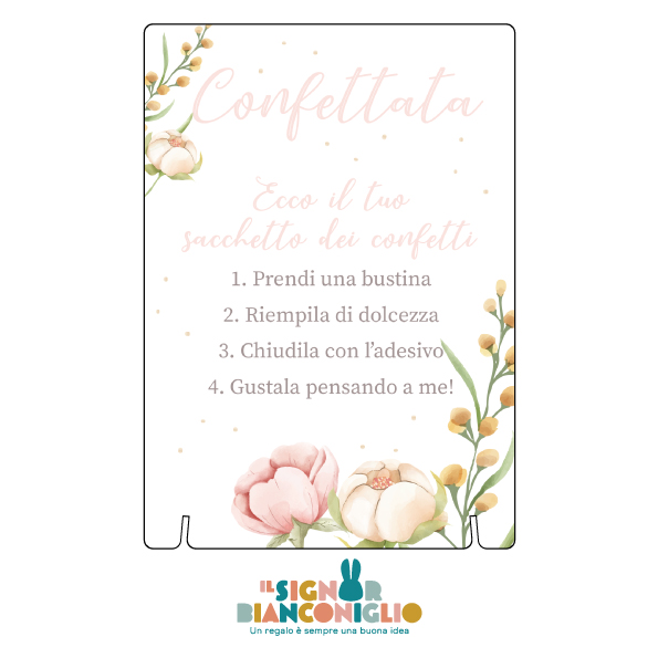 Il Signor Bianconiglio |  Pannello Confettata Battesimo e Cerimonia Pannello Confettata Romantico