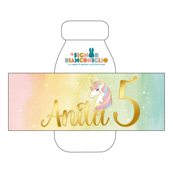 Il Signor Bianconiglio |  Etichette Confezione 10 Etichette  per succhi Unicorno