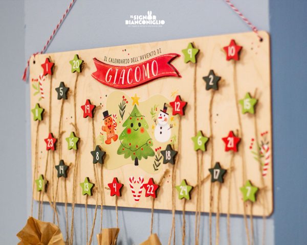 Il Signor Bianconiglio |  Calendario dell'avvento Calendario dell’avvento Natale personalizzato con Nome
