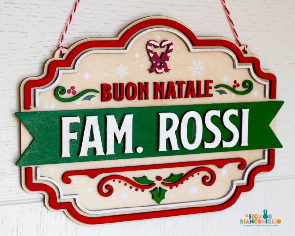 Il Signor Bianconiglio |  Addobbi Fuori Porta Vintage Natale personalizzato