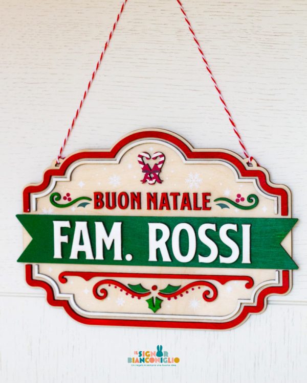 Il Signor Bianconiglio |  Addobbi Fuori Porta Vintage Natale personalizzato