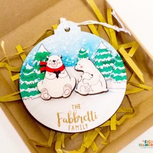 Pallina di Natale Famiglia orsi personalizzate idea regalo natale