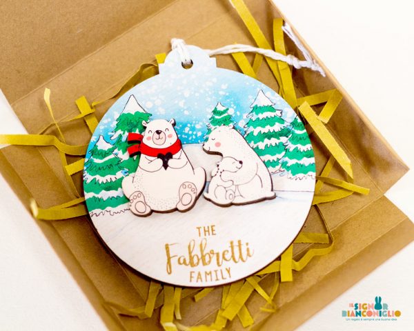 Pallina di Natale Famiglia orsi personalizzate idea regalo natale