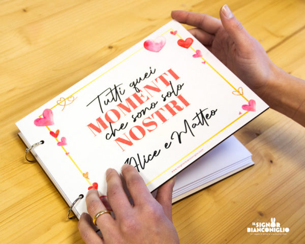 Guest Book personalizzato con nomi - " Tutti quei momenti che sono solo nostri" idea regalo san valentino