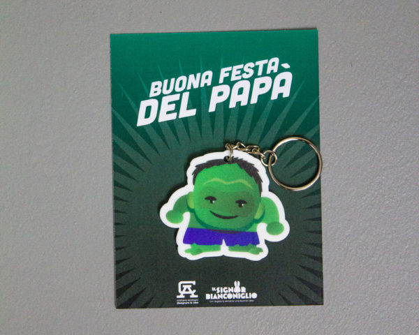Il Signor Bianconiglio |  Festa del papà Portachiavi SuperPapà – Hulk- Idea Regalo festa del papà