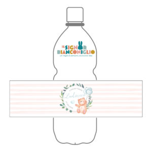 Il Signor Bianconiglio |  Etichette Battesimo e Cerimonia Confezione 10 Etichette Acqua Orsetto Celeste
