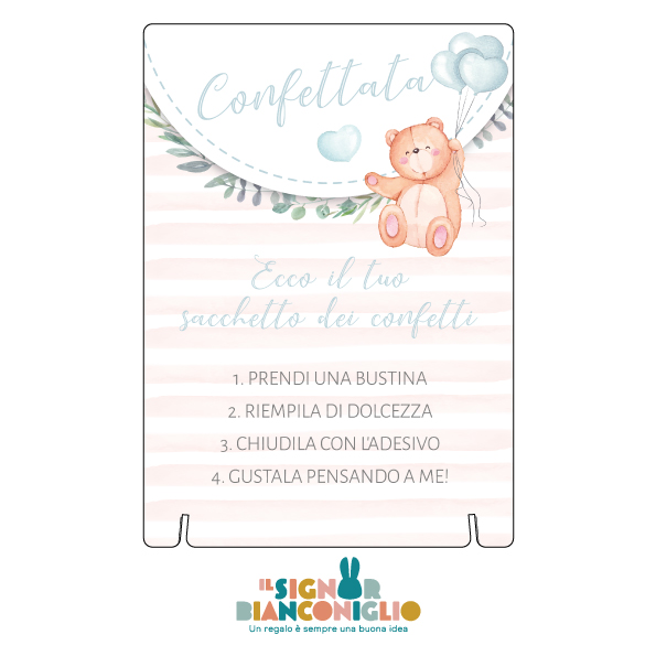 Il Signor Bianconiglio |  Pannello Confettata Pannello Confettata Orsetto Celeste