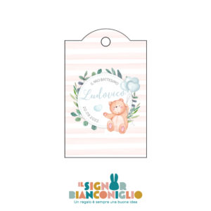 Il Signor Bianconiglio |  Bomboniere originali e personalizzate Tag per Bomboniera Orsetto Celeste