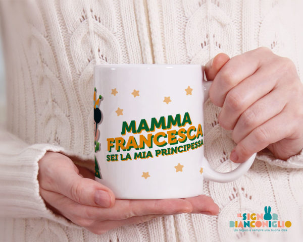 Il Signor Bianconiglio |  Per Lei Tazza Principessa Mora personalizzata con nome – Idea regalo Mamma – Festa della Mamma
