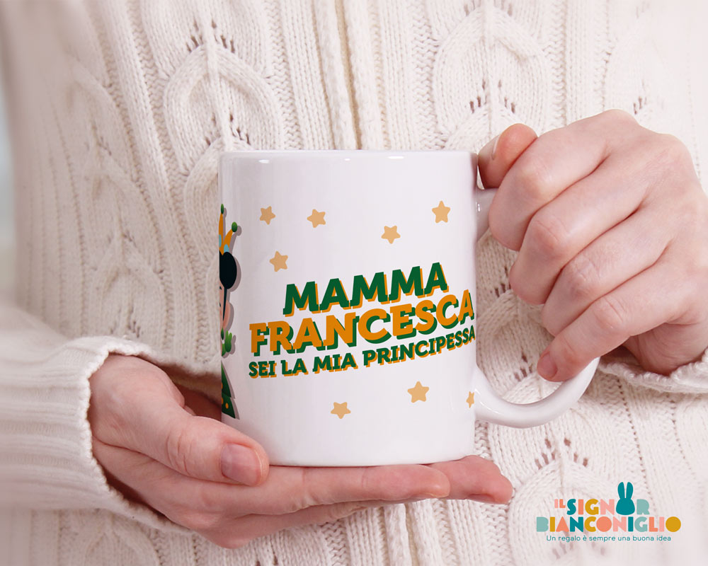 Tazza Principessa Mora personalizzata con nome - Idea regalo Mamma - Festa  della Mamma