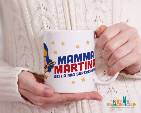 Il Signor Bianconiglio |  Per Lei Tazza SuperMamma personalizzata con nome – Idea regalo Mamma – Festa della Mamma
