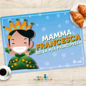 tovaglietta principessa mora personalizzata con nome mamma - Idea Regalo Mamma Festa della mamma