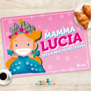 tovaglietta principessa bionda personalizzata con nome mamma - Idea Regalo Mamma Festa della mamma