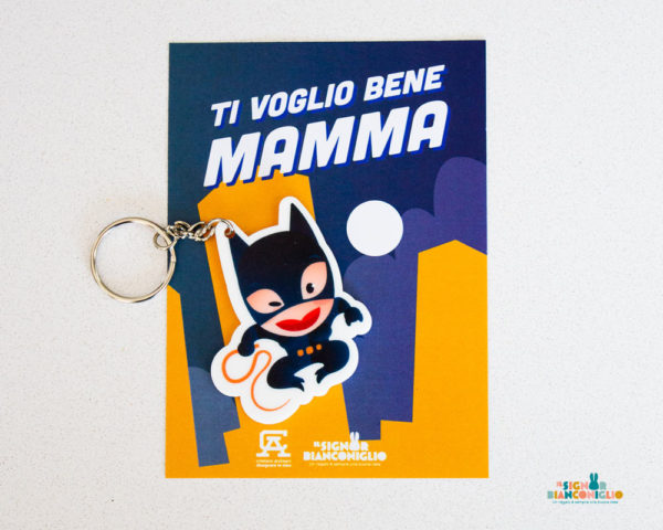 Portachiavi cat woman personalizzato con nome mamma - Idea Regalo Mamma Festa della mamma