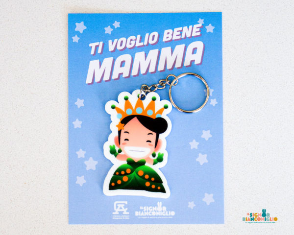 Il Signor Bianconiglio |  Festa della Mamma Portachiavi Principessa Mora personalizzato con nome mamma – Idea Regalo Mamma