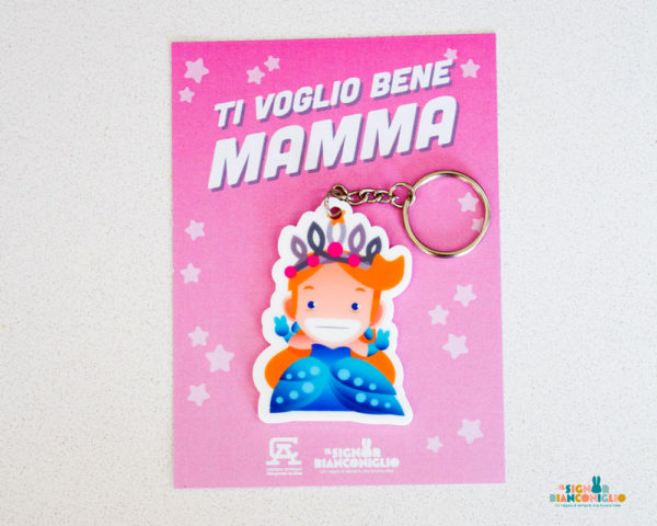 Portachiavi principessa bionda personalizzato con nome mamma - Idea Regalo Mamma Festa della mamma