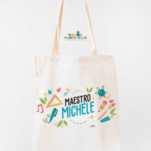 Borsa Shopper Maestra personalizzata con nome Colorata - Idea regalo maestre