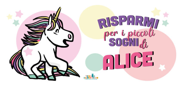 Il Signor Bianconiglio |  Salvadanaio Salvadanaio personalizzato bambini Unicorno