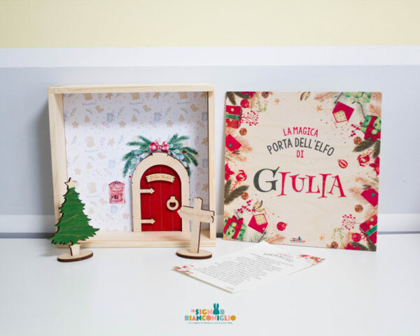 Il Signor Bianconiglio |  Categoria Porta dell’Elfo di Natale con scatola in legno personalizzata
