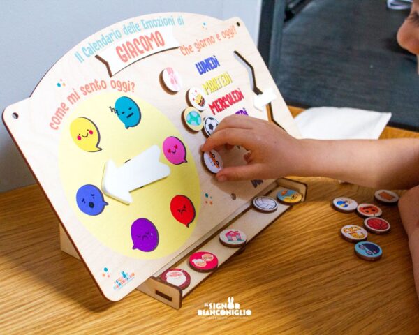 Il Signor Bianconiglio |  Bambini Calendario delle Emozioni personalizzato con Nome – idea regalo bambini