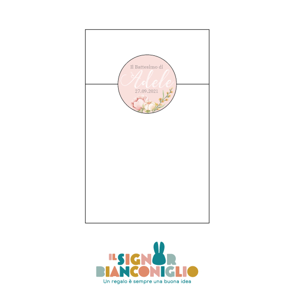 Il Signor Bianconiglio |  Portaconfetti Battesimi e Cerimonie 20 Sacchetti in carta bianchi per confetti con adesivo chiusura personalizzato – tema Romantico