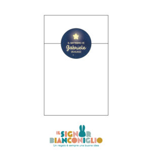 Il Signor Bianconiglio |  Portaconfetti Battesimo e Cerimonia 20 Sacchetti in carta bianchi per confetti con adesivo chiusura personalizzato – tema Stelle
