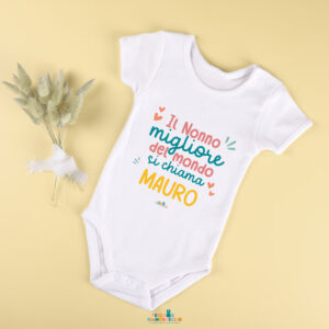 Body neonato personalizzato con nome Nonno - Idea Regalo Festa dei Nonni