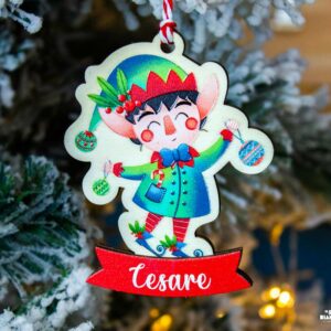 Pallina di Natale Elfo personalizzata con nome - idea regalo Natale