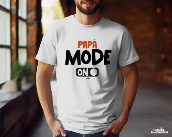 Tshirt neopapà "papà mode on" - idea regalo festa del papà